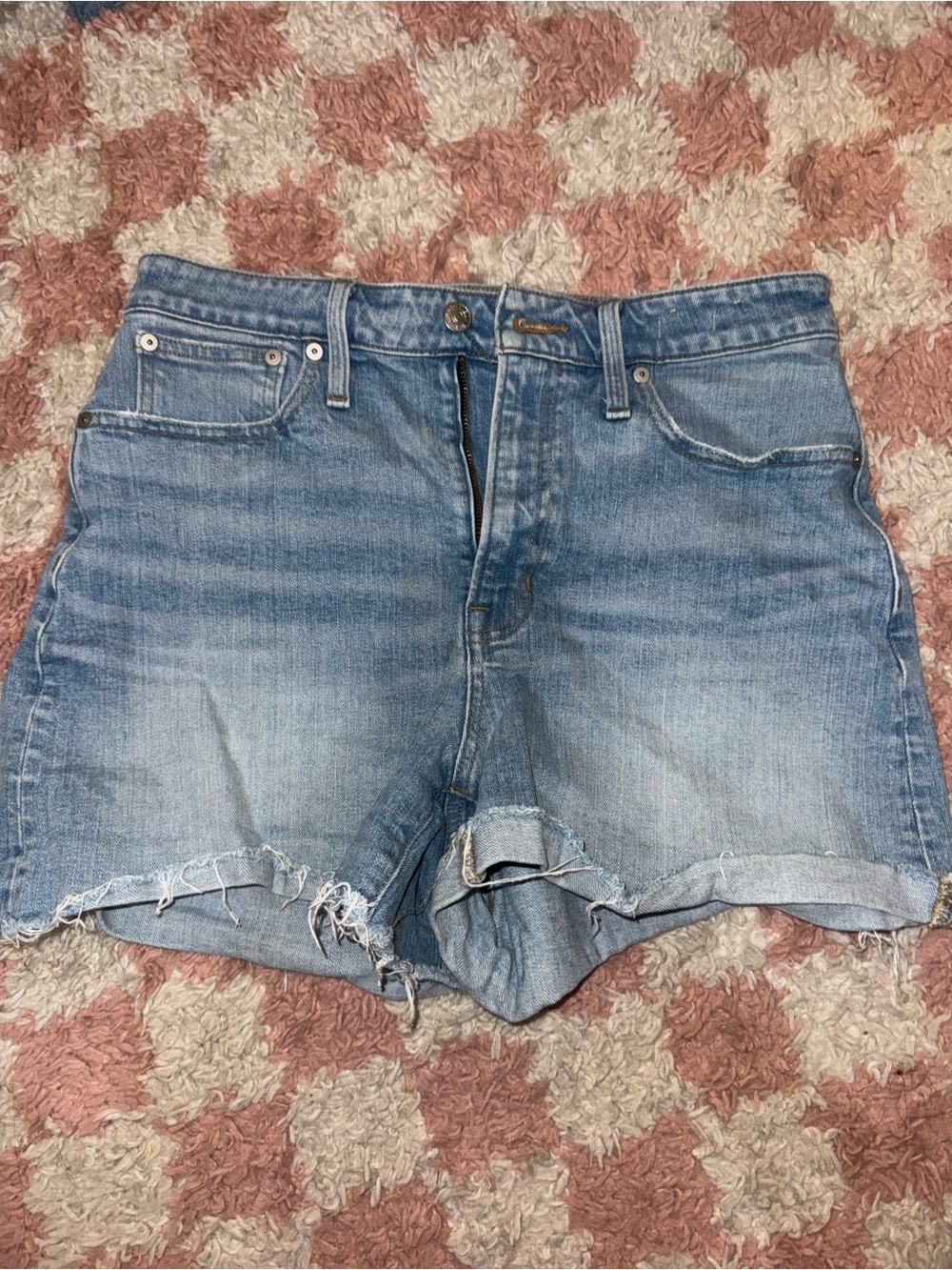Madewell curvy perfect vintage Classic Light Blue Denim Cutoff Shorts